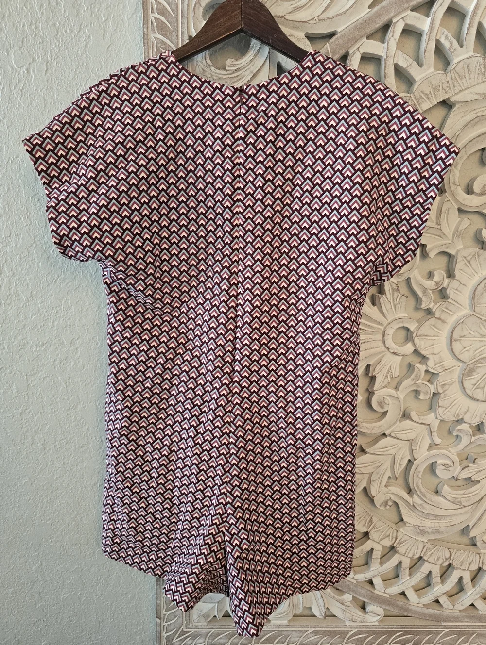 Zara Women’s Trafaluc Geometric Chevron Purple Red Romper Oversized XS
